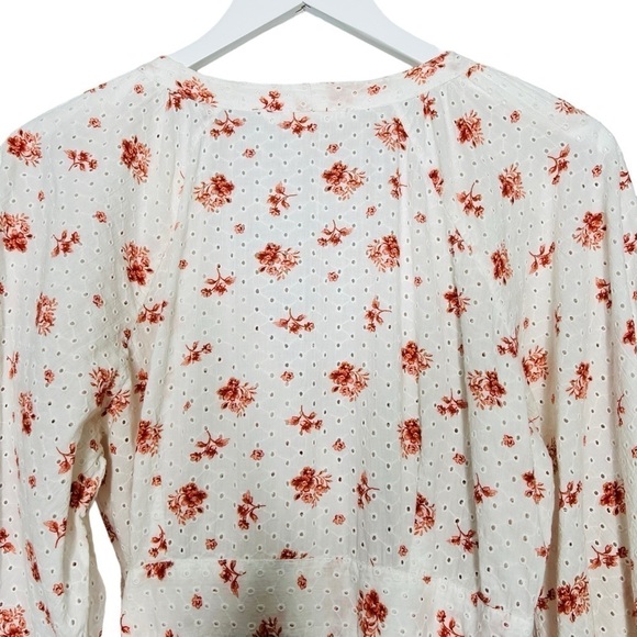 Maia Bergman Ines Floral Eyelet Wrap Mini Dress Size L - Picture 10 of 16